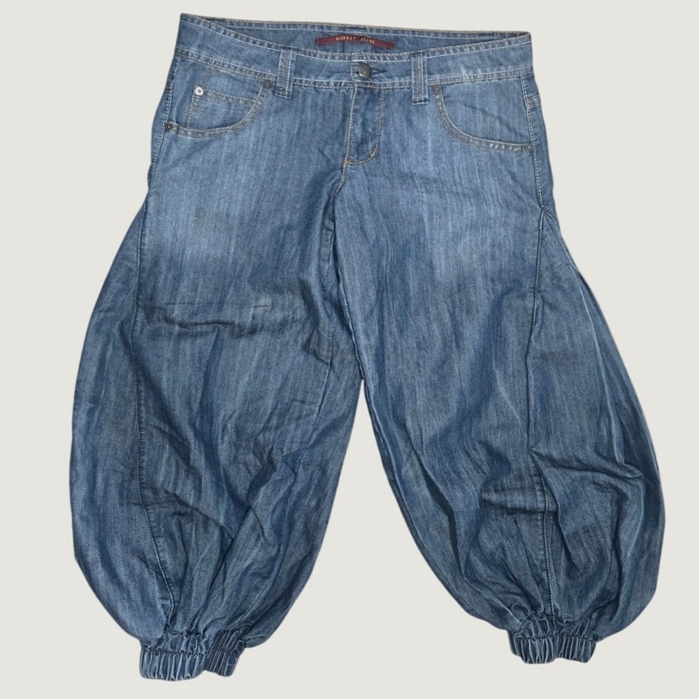Y2K Balloon Harem Jeans Size 5 Wide Leg Jogger Hem - Picture 2 of 7